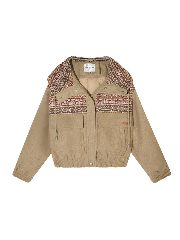 Fair Isle Hooded Down Jacket