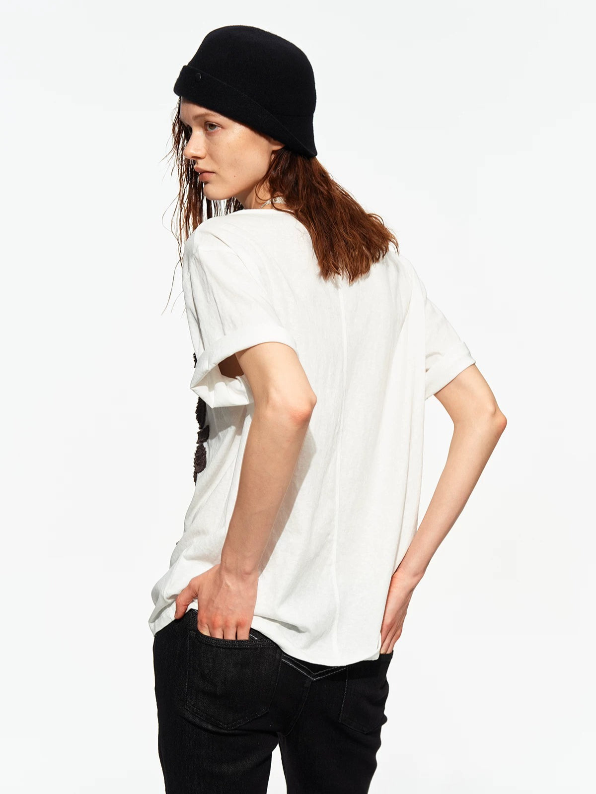 Rosette V-Neck Tee