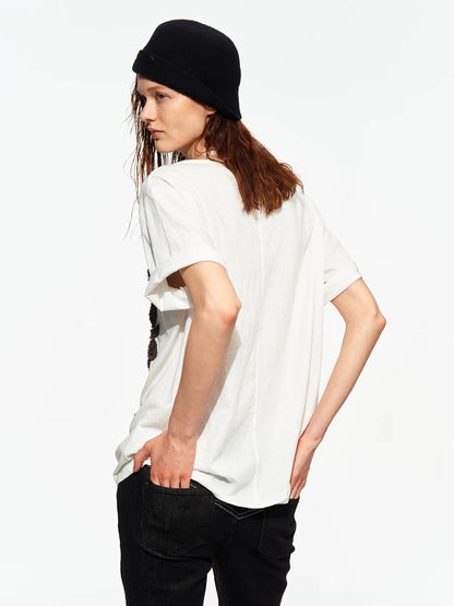 Rosette V-Neck Tee