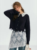 Lace Doll‑Collar Cardigan