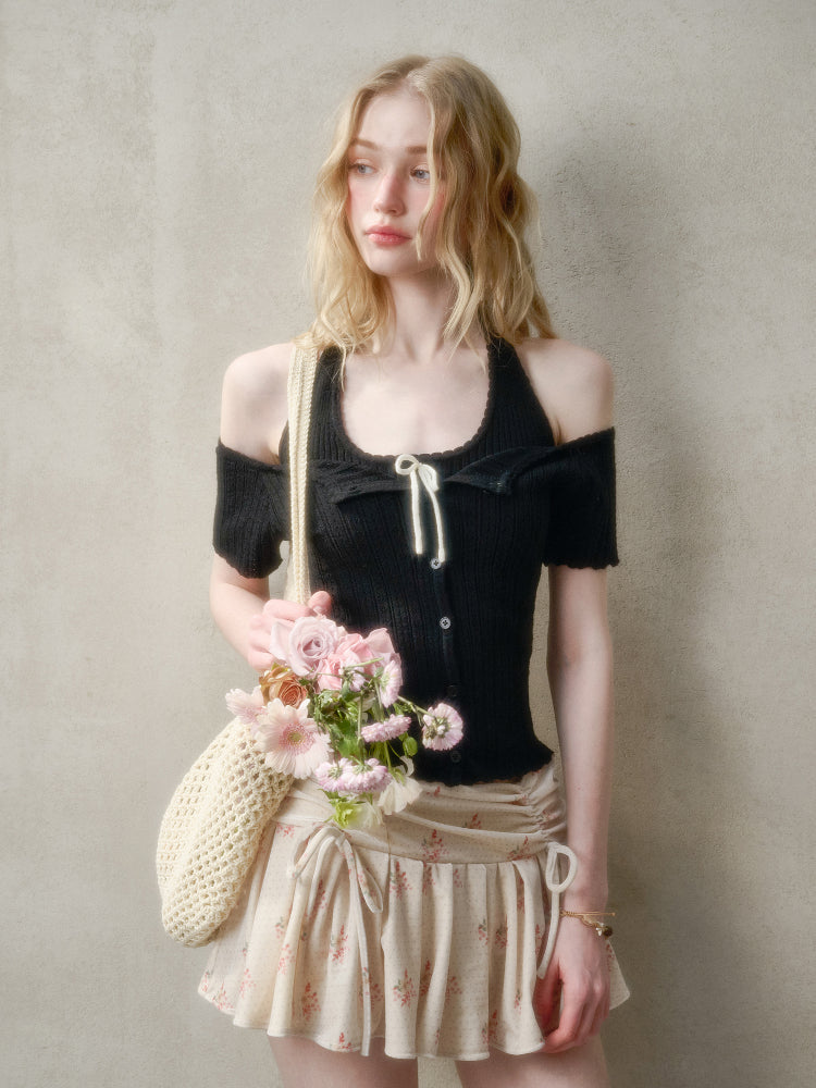 Summer-Colored One-Shoulder Cardigan