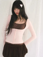 U-Neck Hooded Knit Cardigan & Camisole Set