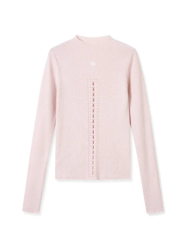 Ballet Cutout Ribbed Knit Top