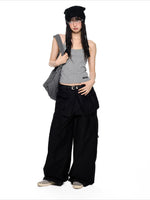 Drawstring Wide Leg Pants