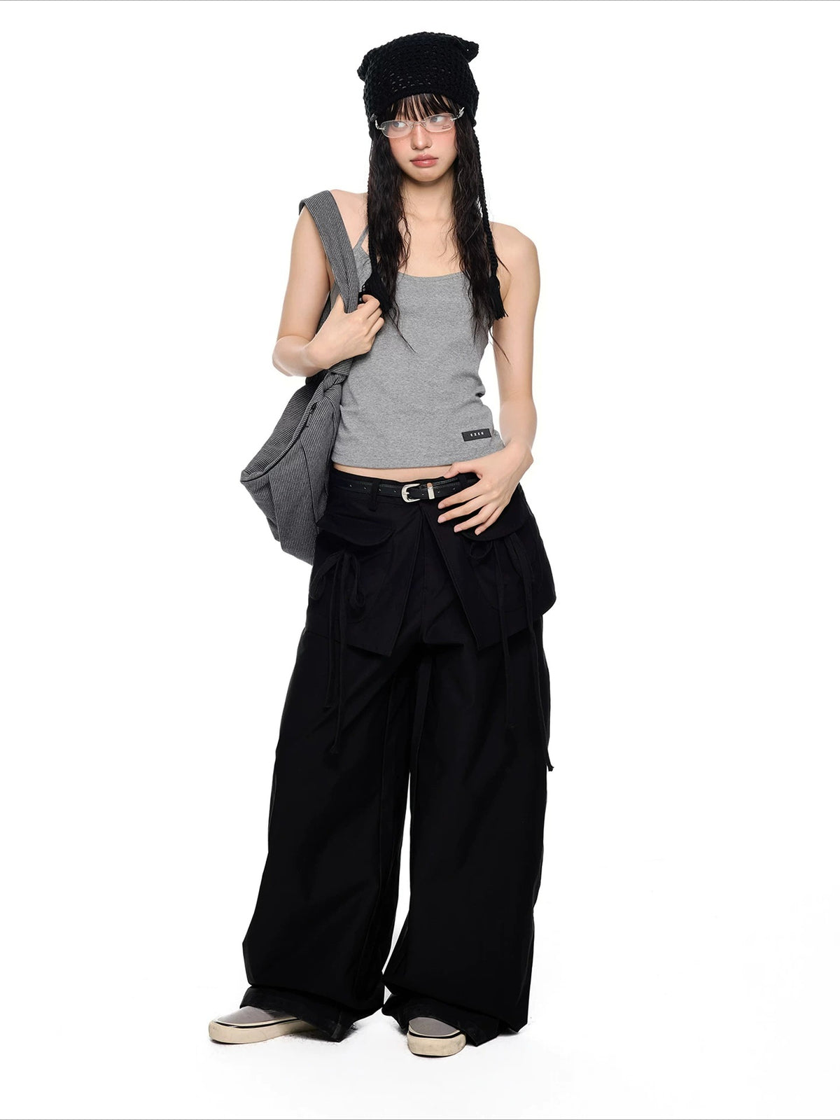 Drawstring Wide Leg Pants