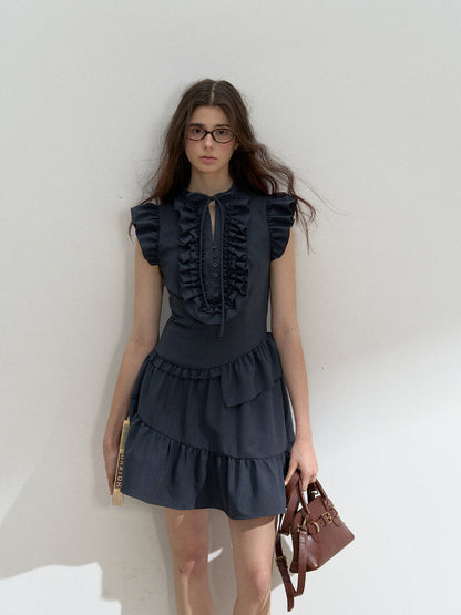 Cap Sleeve Irregular Dress