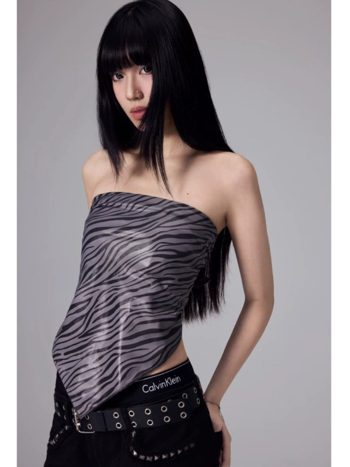 Silk Scarf Print Bandeau Top