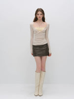 Draped Lace Tencel Top