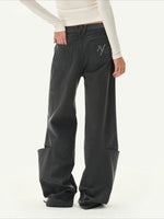 Lace Panel Straight Pants
