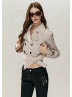 Cropped Belted Trench Coat