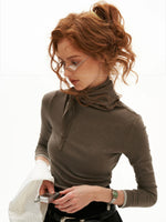 Soft Tie Neck Fitted Sleeve Top