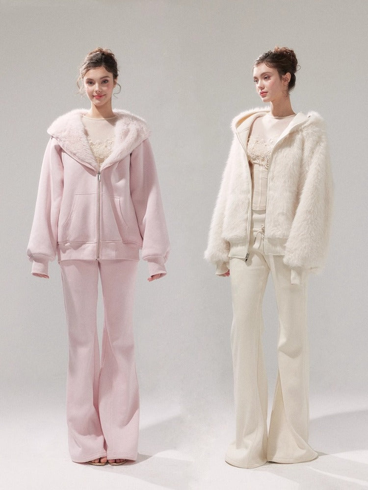 Reversible Hooded Sweatshirt &amp; Fleece Pants Set