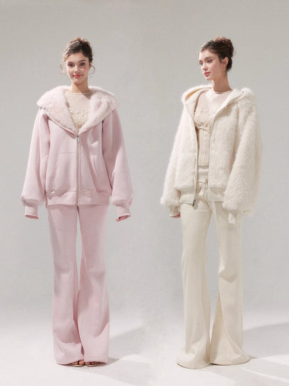 Reversible Hooded Sweatshirt &amp; Fleece Pants Set