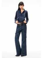 Printed Cropped Stand Collar Jacket