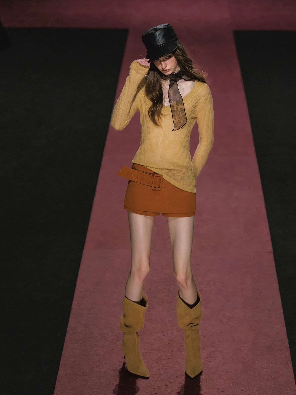 Wide Belt Skirt Shorts