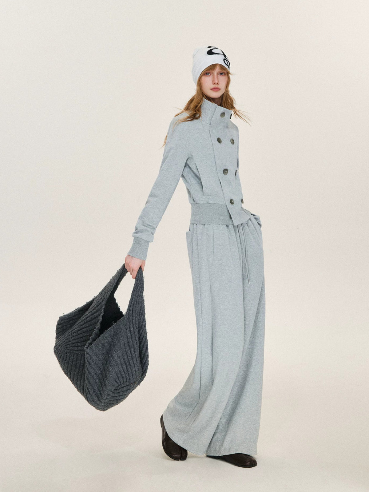 Double Breasted Jacket &amp; Sweatpants Set