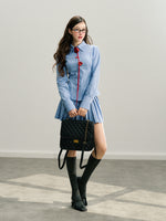 Red Rose & Navy Blue Rose Checkered Shirt