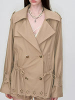 Embroidered Drawstring Utility Jacket