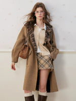 Vintage Gingham Wool Double Coat
