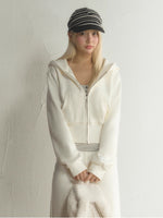 Cropped Hooded Sweatshirt Jacket