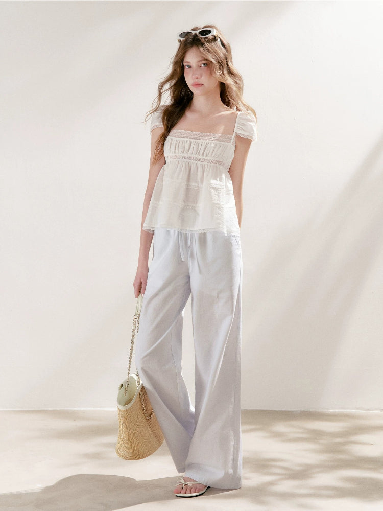 Lace Square Neck Top