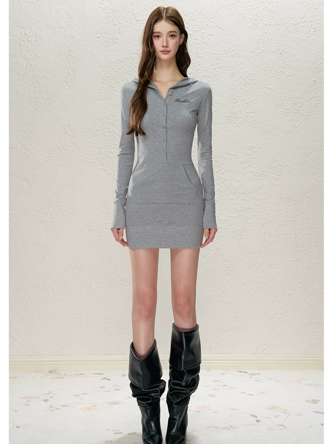 Hooded Bodycon Mini Dress