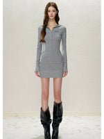 Hooded Bodycon Mini Dress