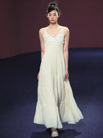 Embroidered V-Neck Slip Dress