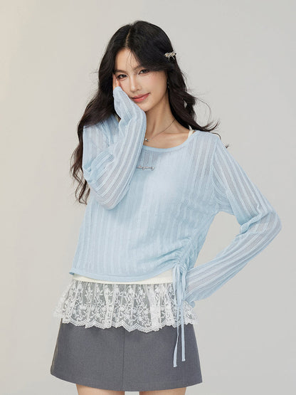 Hollow Irregular Lyocell Top