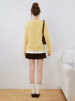 Cable Knit Wool Blend Cardigan