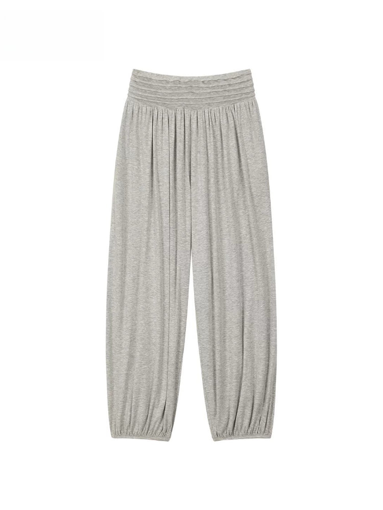 Brown &amp; Gray Pleated Jogger Pants
