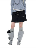 Stand Collar Denim Jacket & Skirt Set