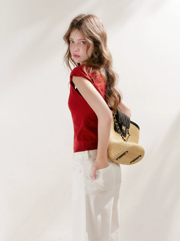 Lace Trim Knit Tee