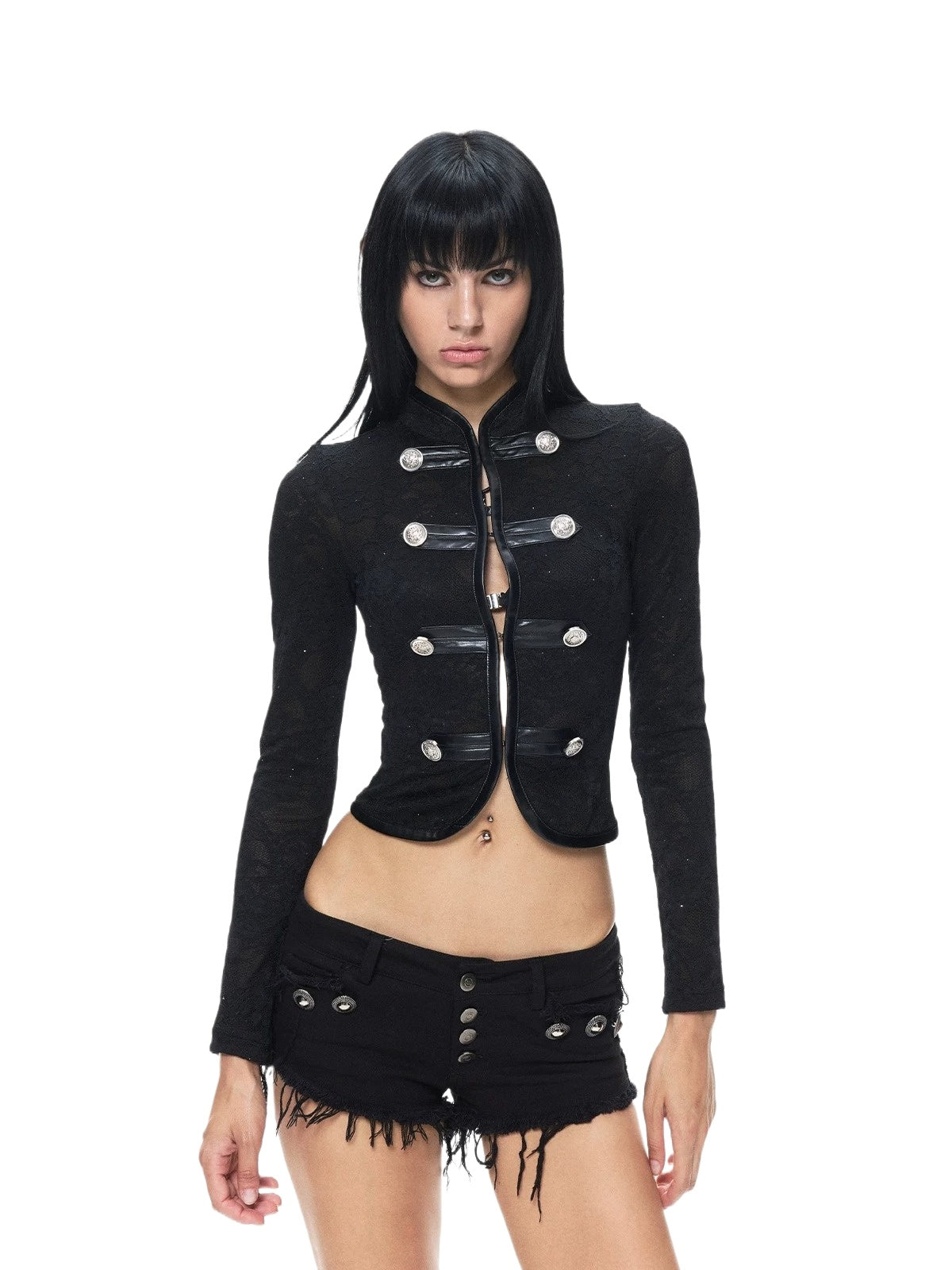 Gothic Jacquard Metal Cardigan