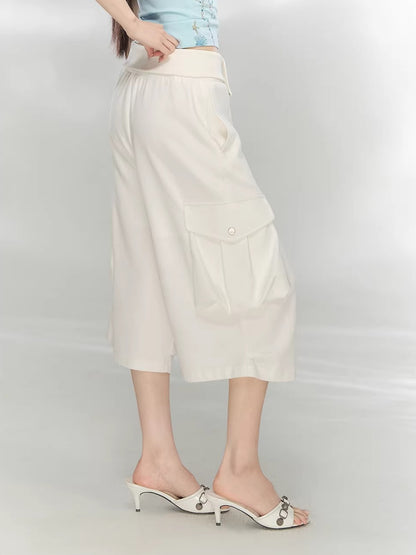 Waffle Cargo Cropped Pants