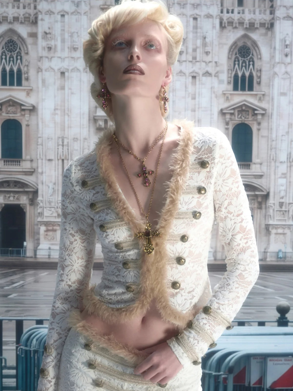 Napoleon Lace Cardigan &amp; Shorts Set