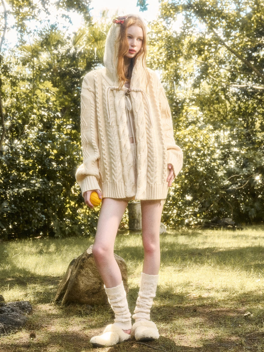 Snow Yarn Wool Chunky Knit Cardigan