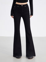 Embroidered Flared Slim-Fit Jeans