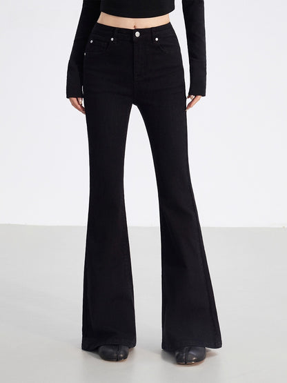 Embroidered Flared Slim-Fit Jeans