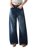 Vintage Whiskered Wide-Leg Jeans