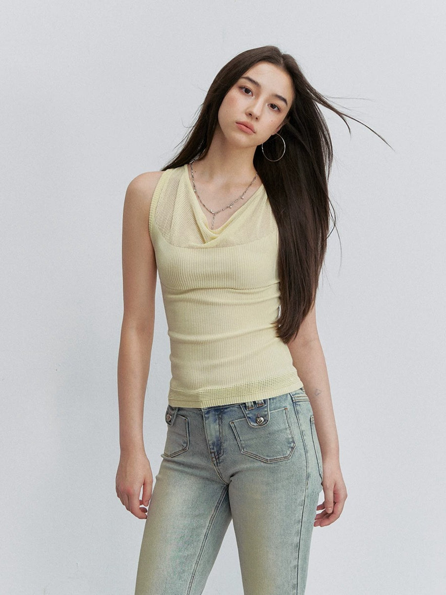 Draped Knit Tank Top