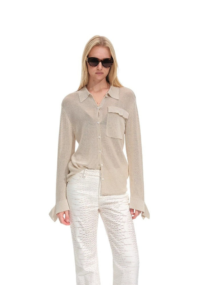 Textured Sheer Knit Shirt