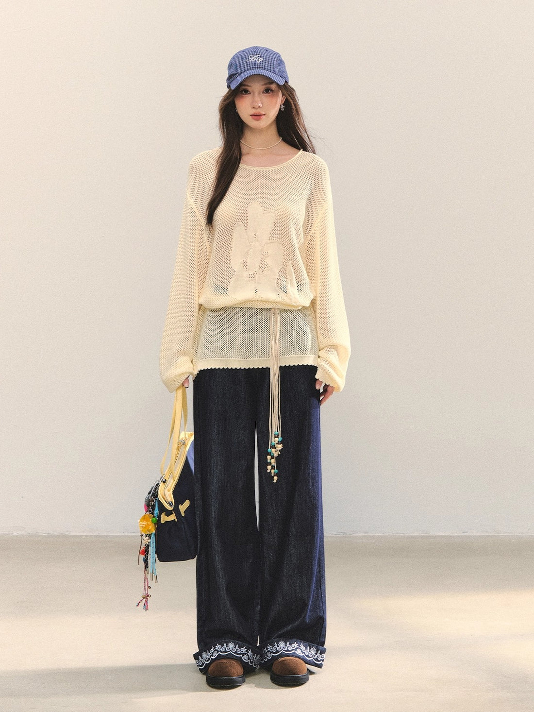 Flower Jacquard Loose Knitted Top