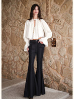Rope Detail Flared Sleeve Blouse