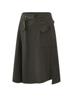 Asymmetric A-Line Midi Skirt