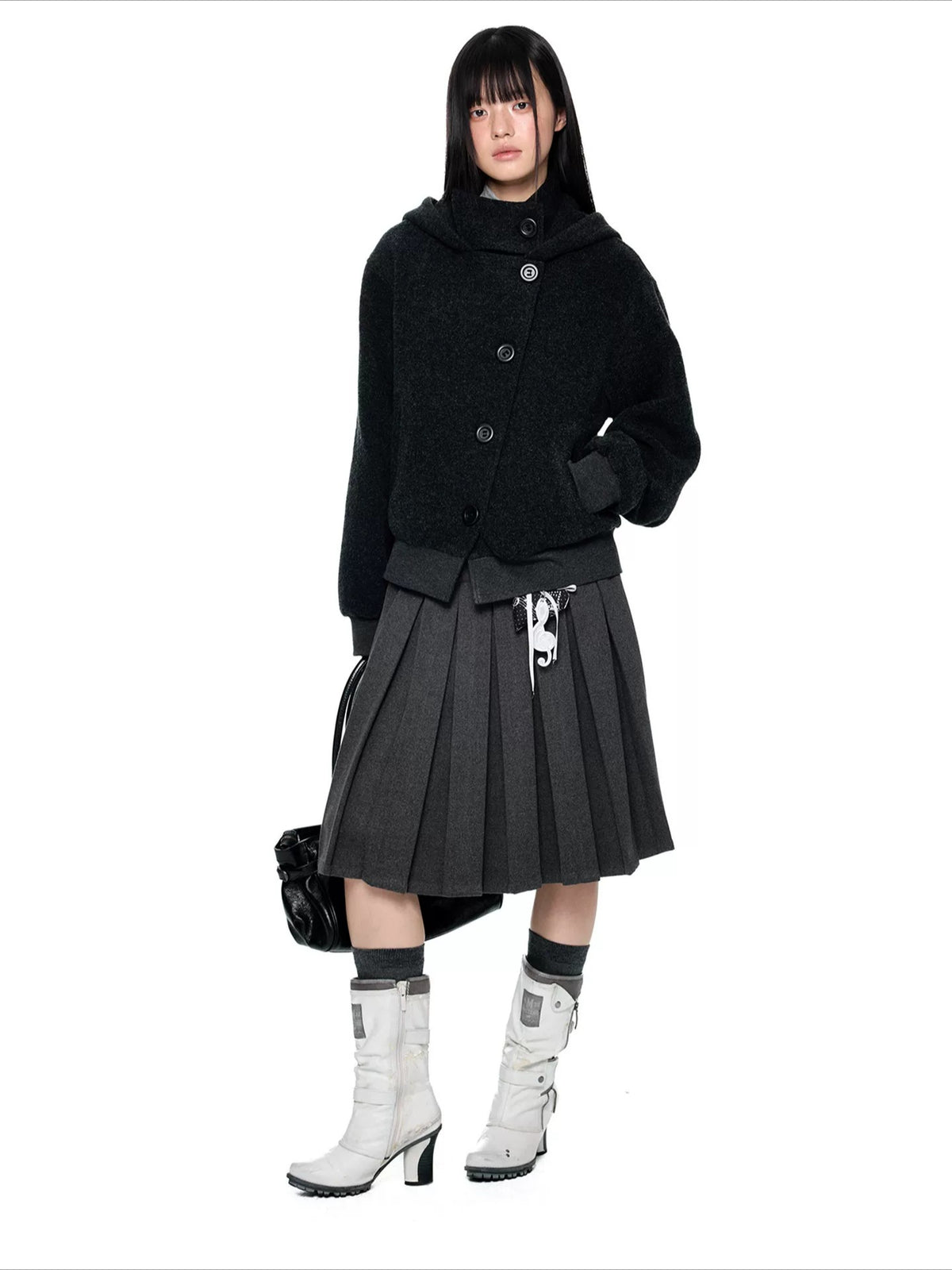 Hooded Button Jacket