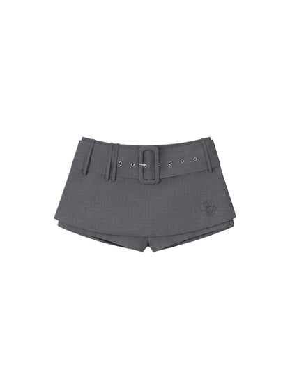 Belt Brand Embroidered Suit Skirt
