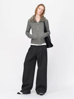 Vintage Wool Fur Collar Cardigan