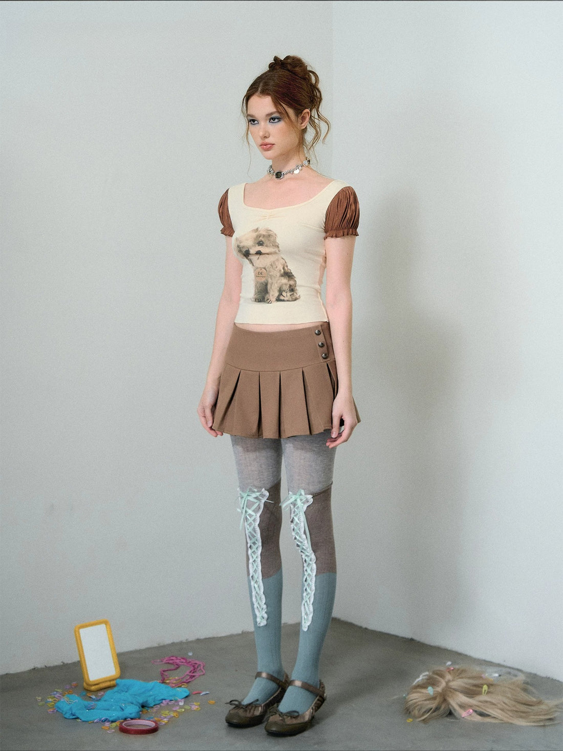 Square Neck Puppy T-shirt