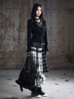 Checked Ruffle Blouse